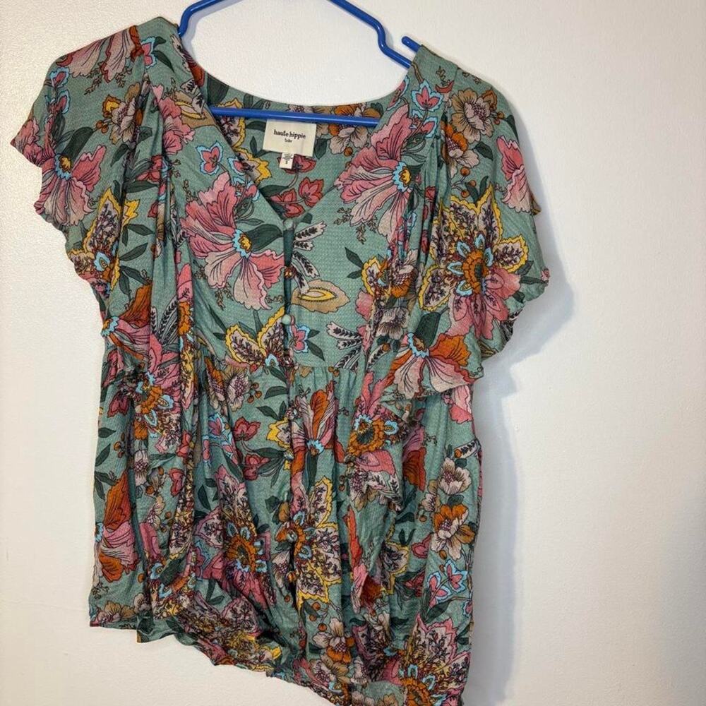 Haute hippie tribe floral blouse